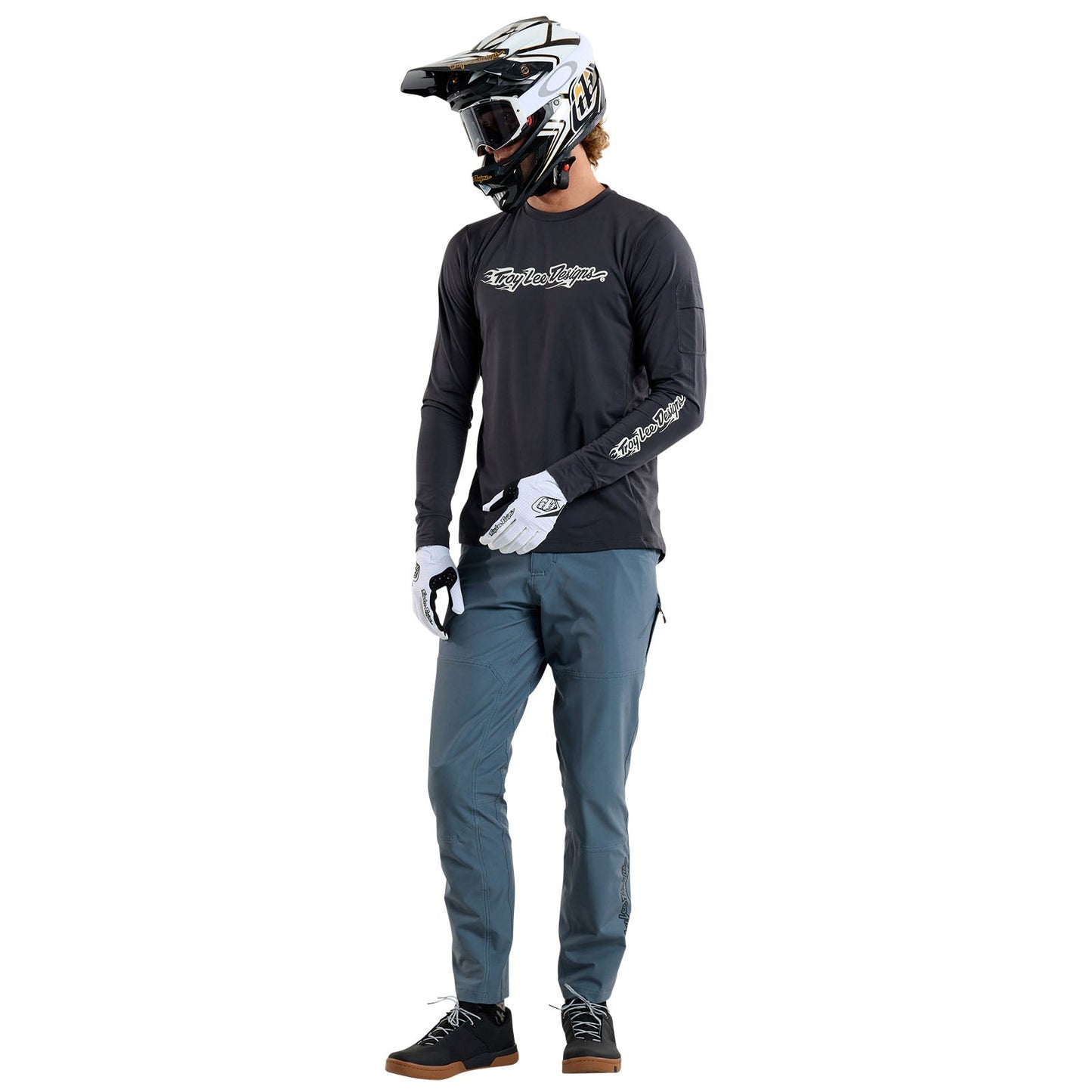 TLD Ruckus Long Sleeve Ride Tee Burn Out Carbon