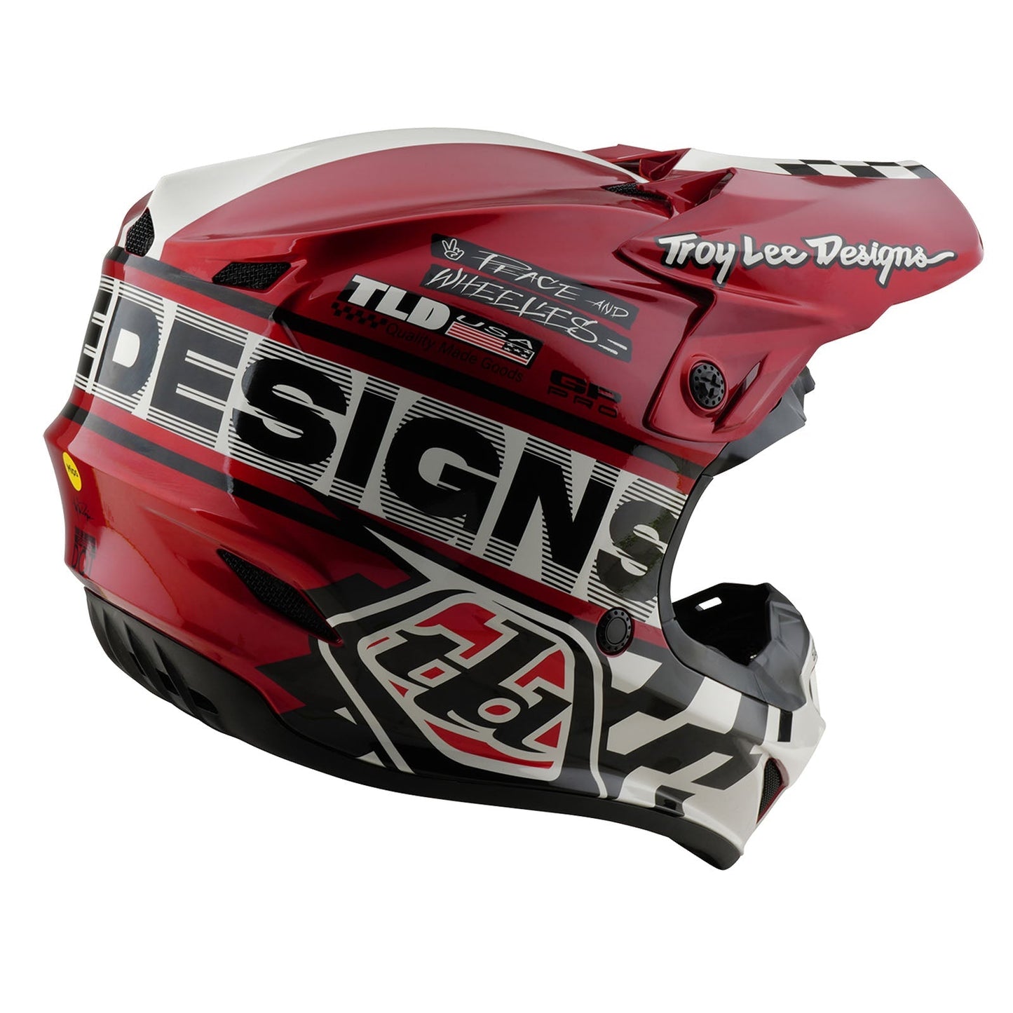TLD Youth GP Pro Helmet W/MIPS Fifty-50 White / Red