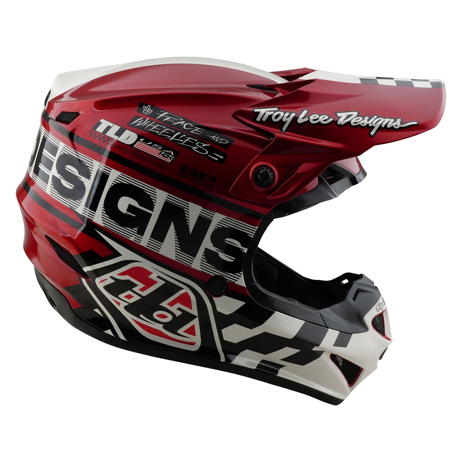 TLD Youth GP Pro Helmet W/MIPS Fifty-50 White / Red