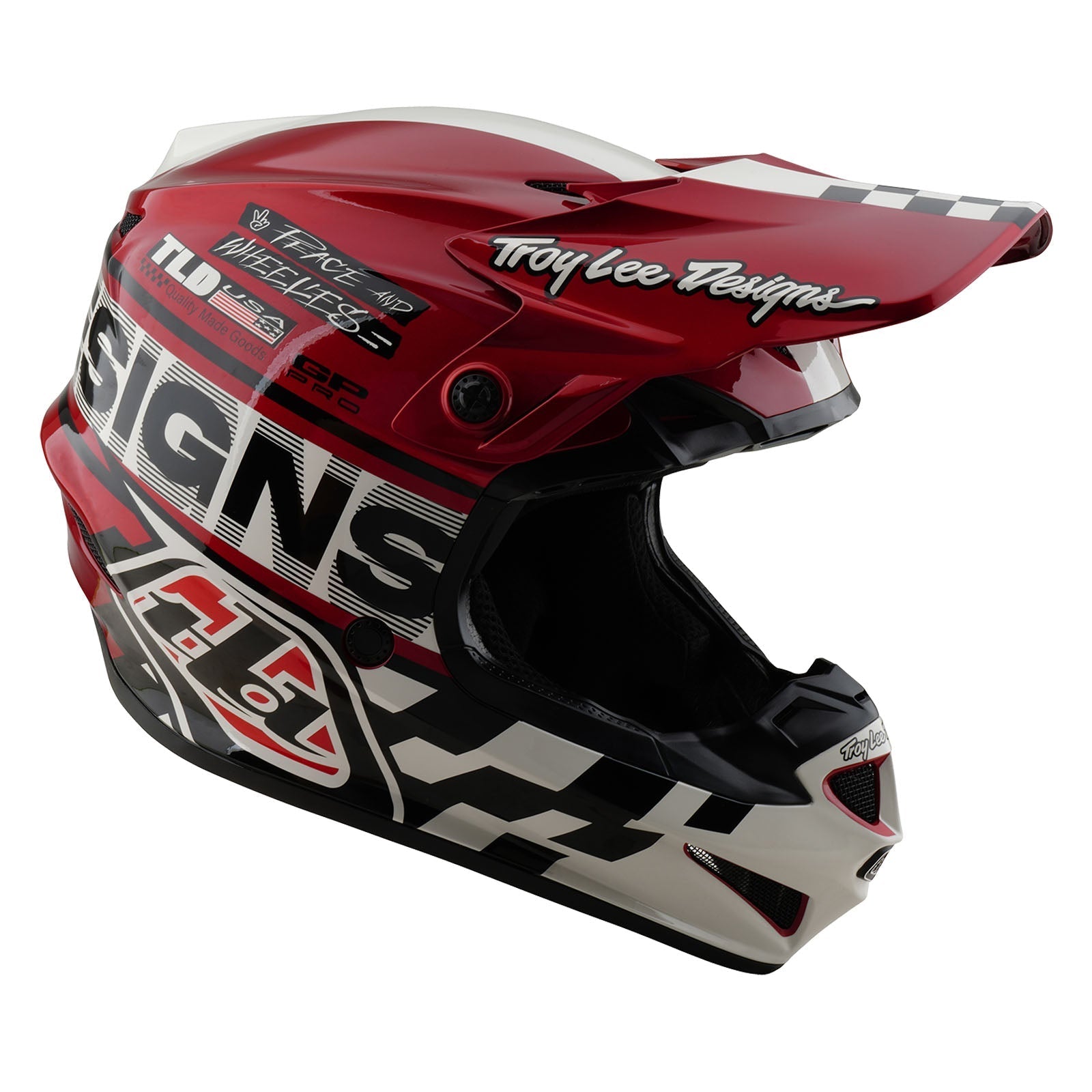 TLD Youth GP Pro Helmet W/MIPS Fifty-50 White / Red