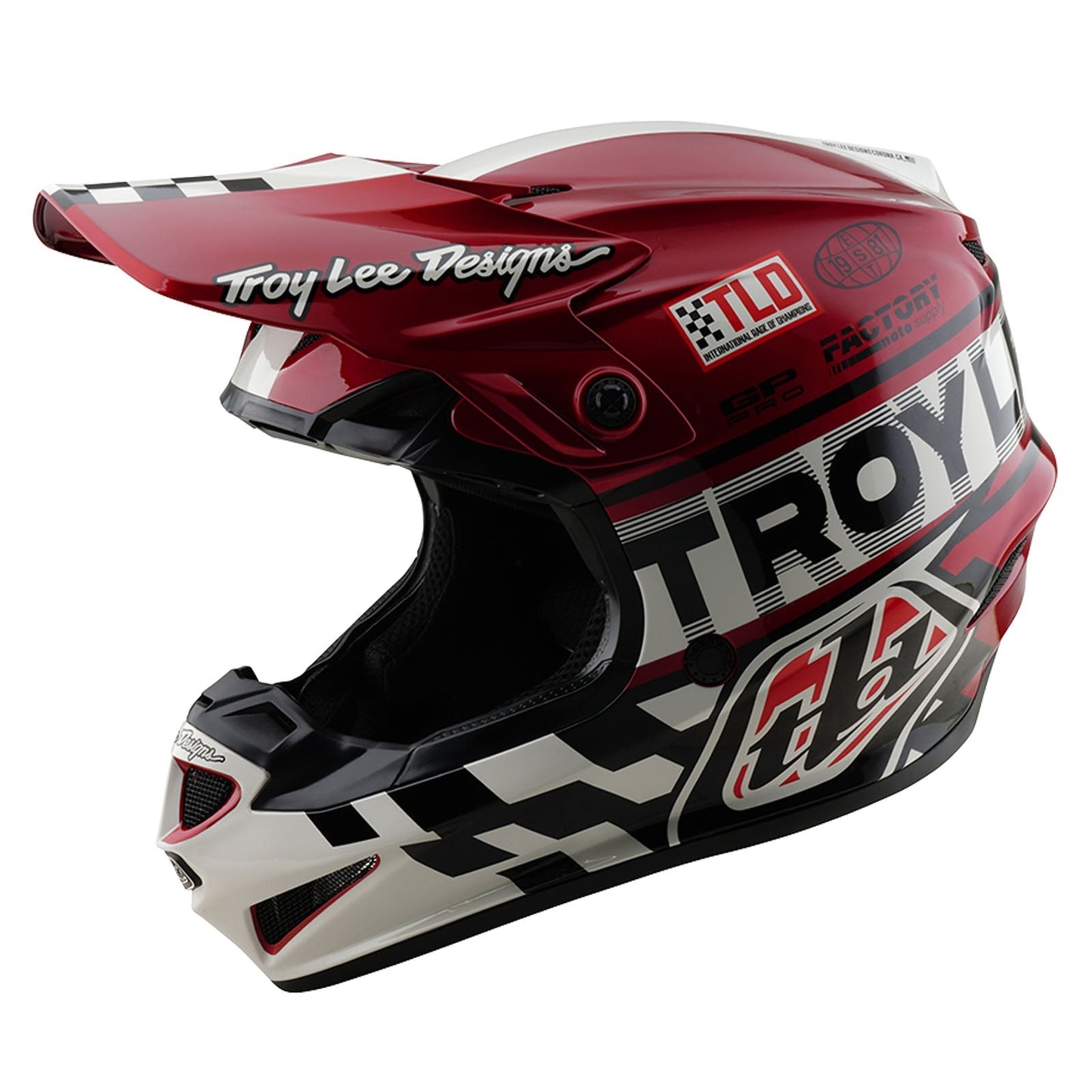 TLD Youth GP Pro Helmet W/MIPS Fifty-50 White / Red