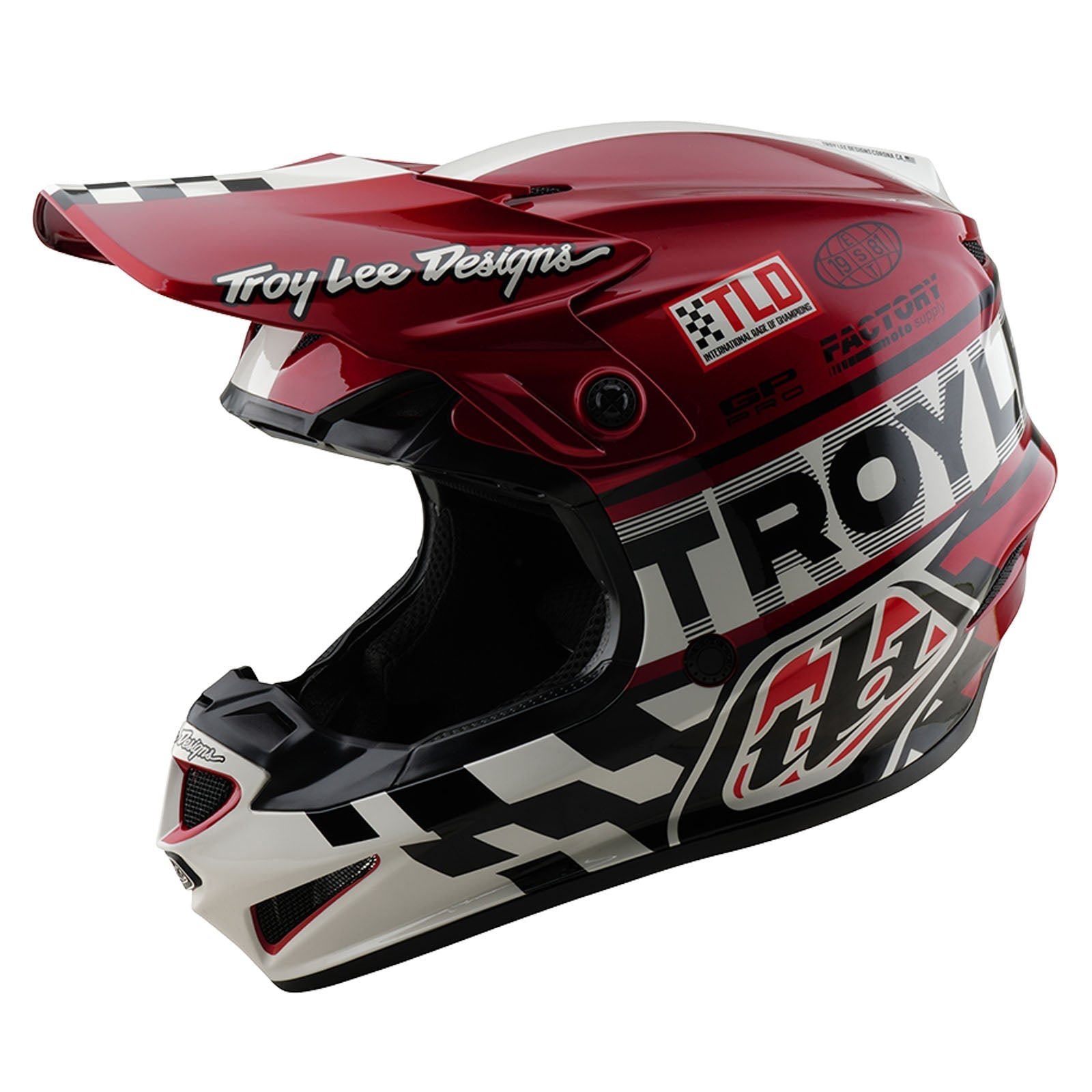 TLD Youth GP Pro Helmet W/MIPS Fifty-50 White / Red