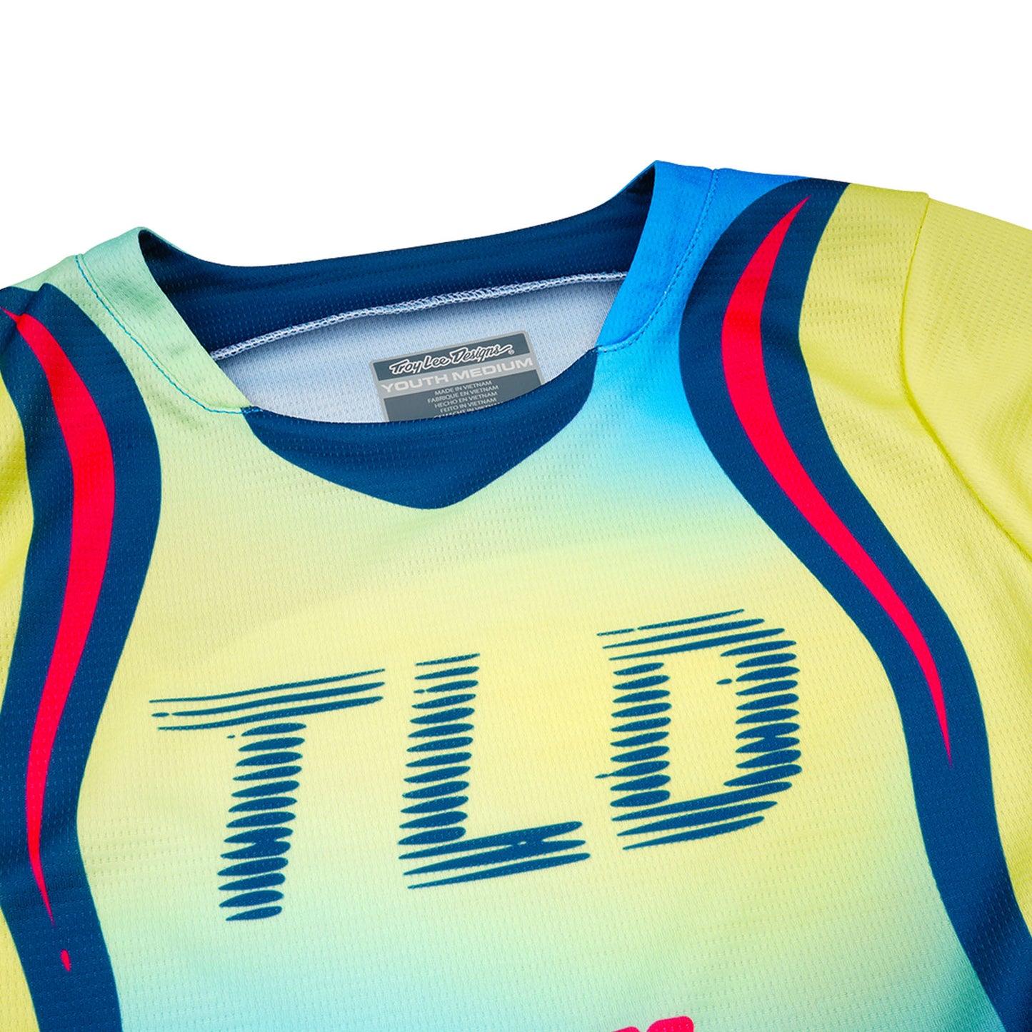 Maillot GP Pro Jeunesse Jaune Fluo / Bleu Marine Foncé