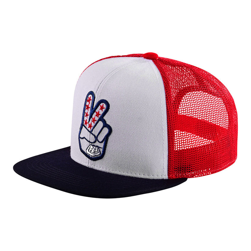 Troy Lee Snapback Hat Peace Out Red / White