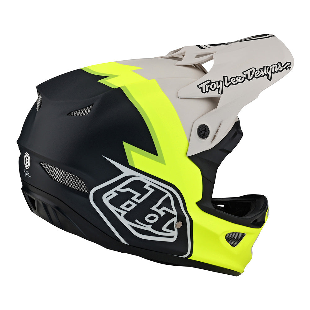 Troy Lee D3 Fiberlite Helmet Volt Flo Yellow