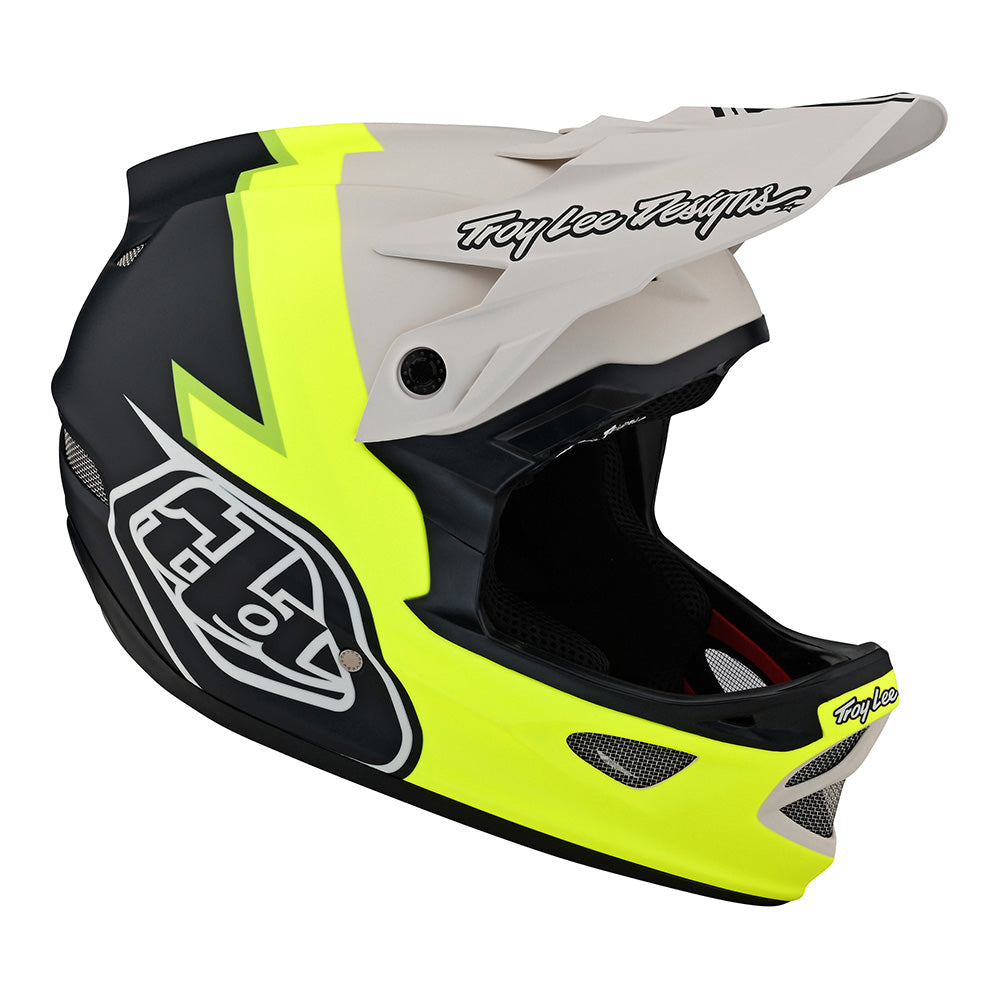 Troy Lee D3 Fiberlite Helmet Volt Flo Yellow