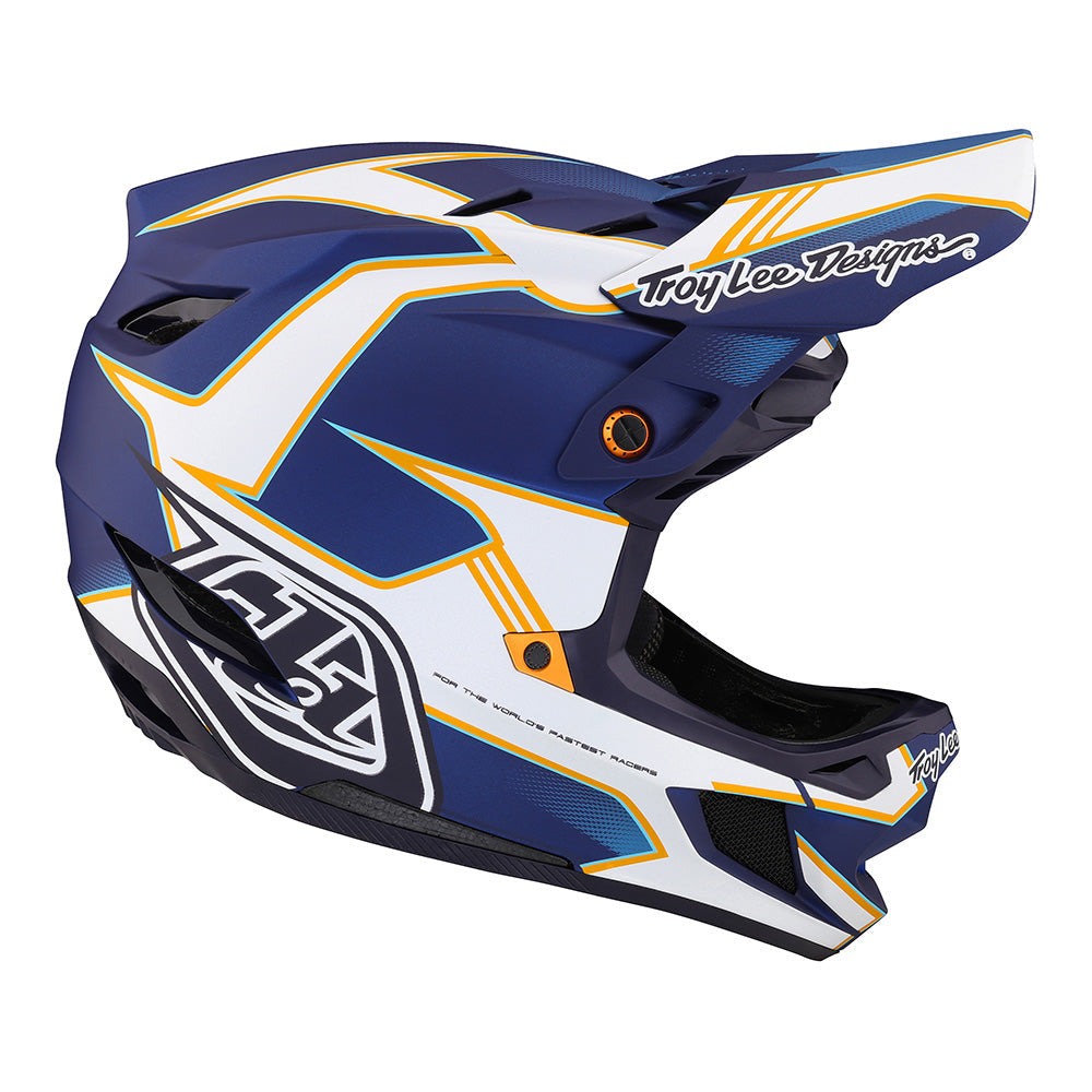 Troy Lee D4 Composite Helmet W/MIPS Matrix Blue