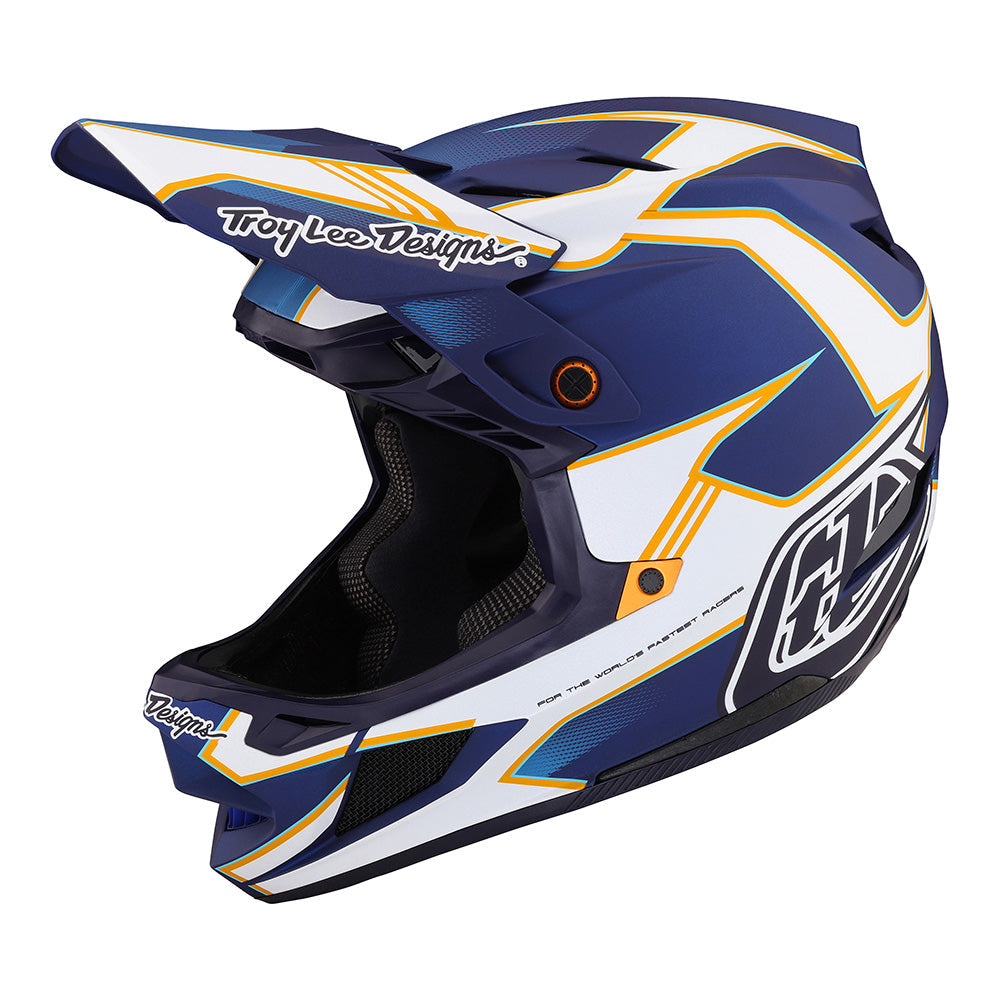 Troy Lee D4 Composite Helmet W/MIPS Matrix Blue