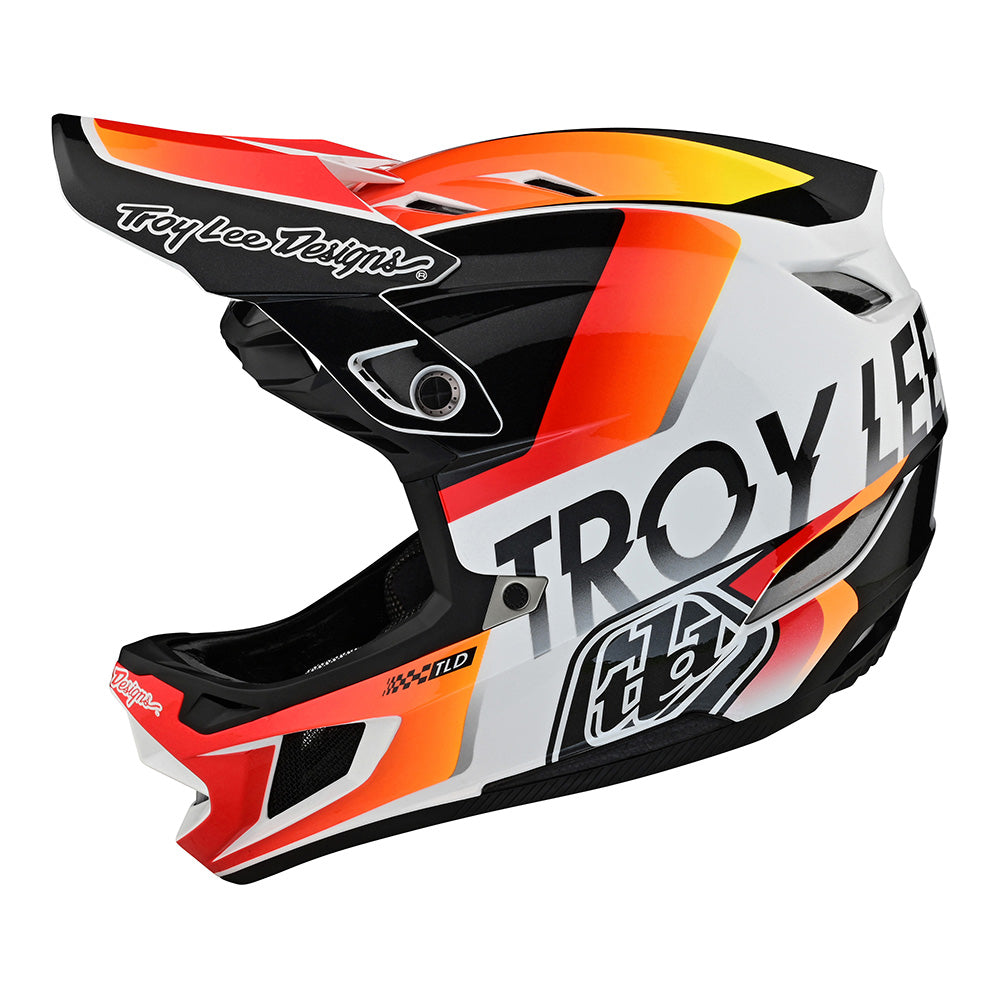 Troy Lee D4 Composite Helmet W/MIPS Qualifier White / Orange