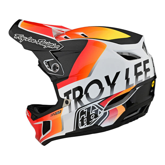 Troy Lee D4 Composite Helmet W/MIPS Qualifier White / Orange