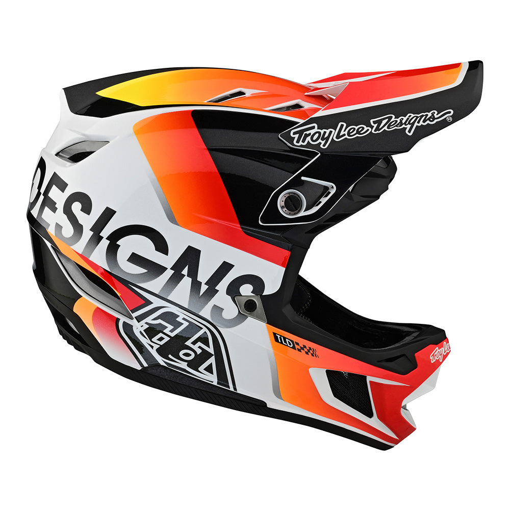 Troy Lee D4 Composite Helmet W/MIPS Qualifier White / Orange