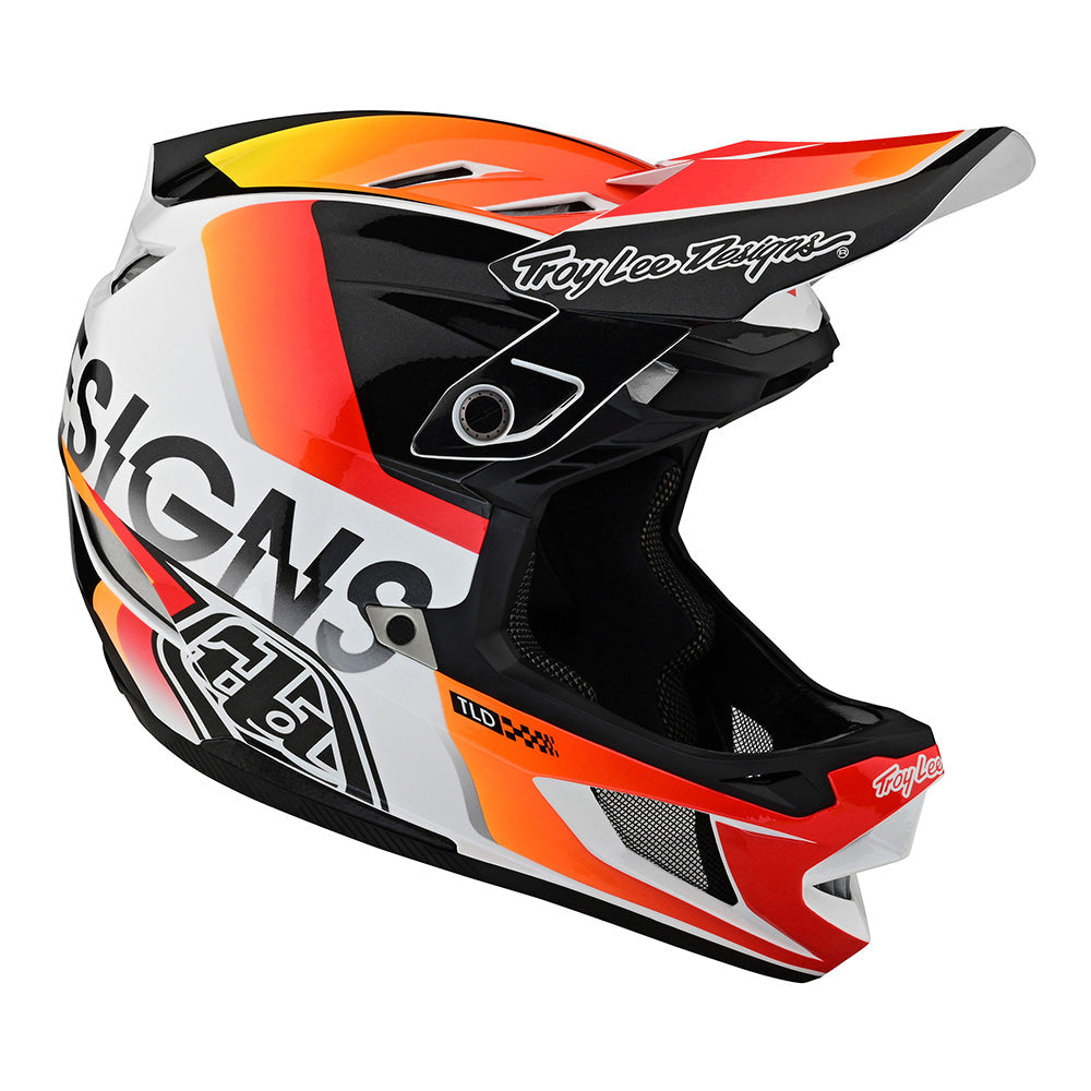 Troy Lee D4 Composite Helmet W/MIPS Qualifier White / Orange