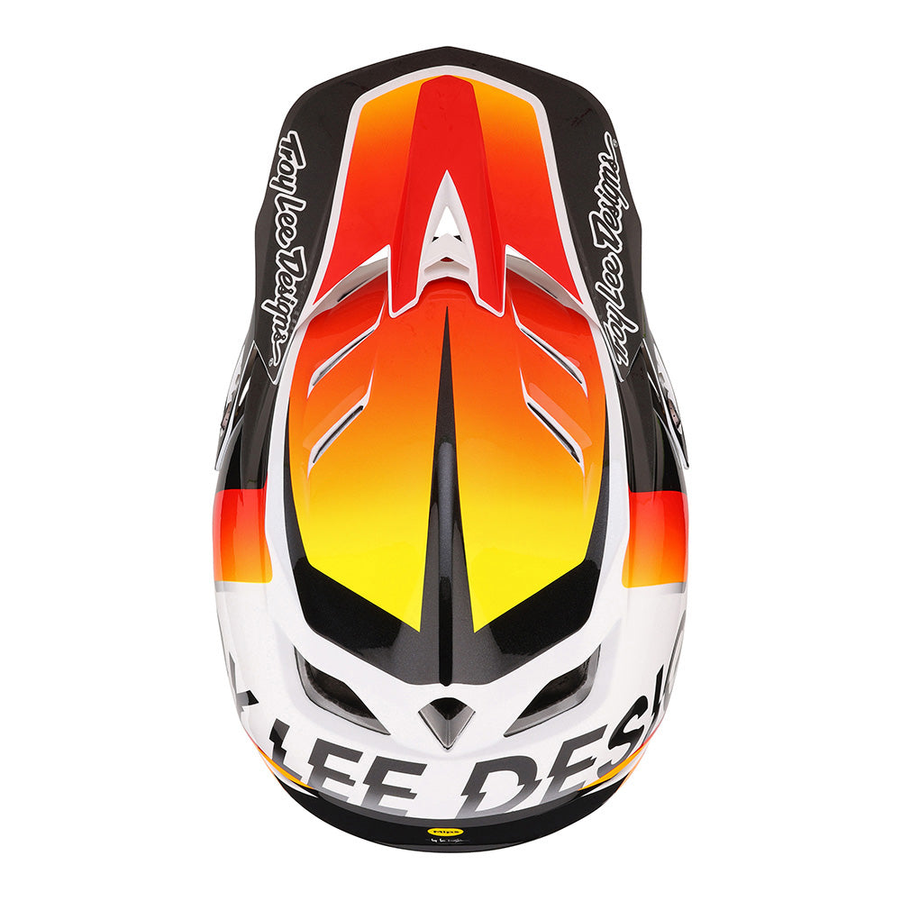 Troy Lee D4 Composite Helmet W/MIPS Qualifier White / Orange