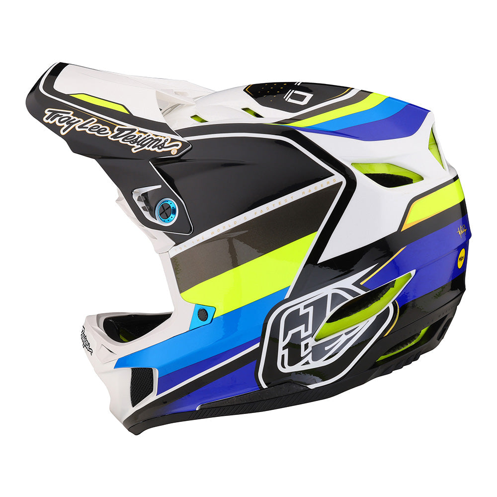 Troy Lee D4 Composite Helmet W/MIPS Reverb White / Blue