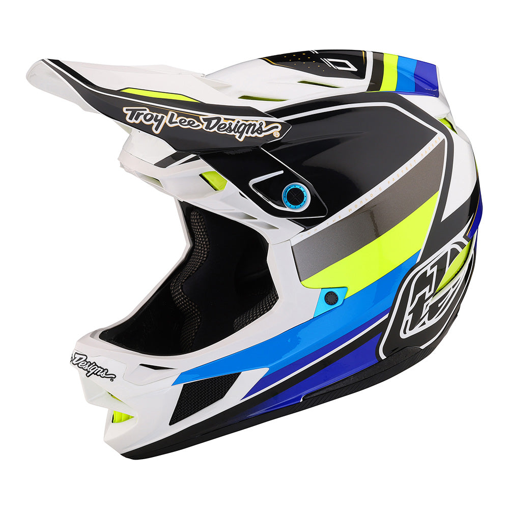 Troy Lee D4 Composite Helmet W/MIPS Reverb White / Blue