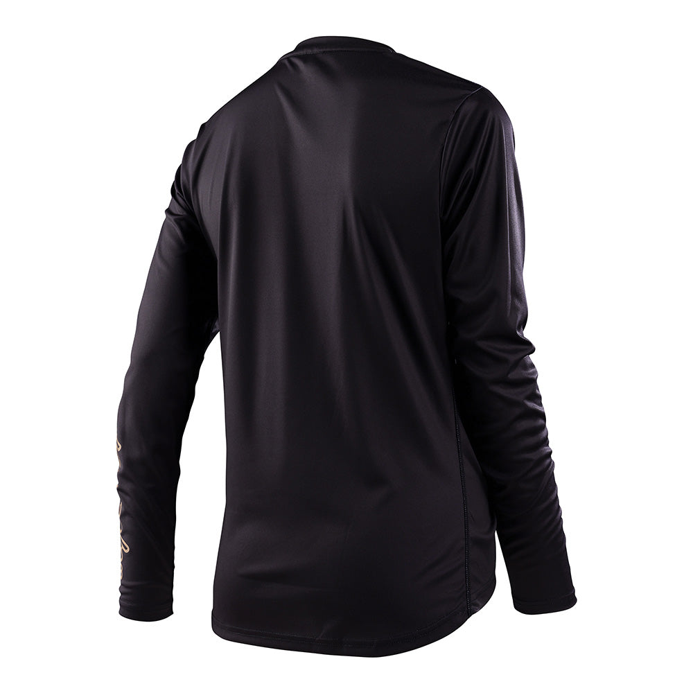 Troy Lee Womens Lilium LS Jersey Solid Black
