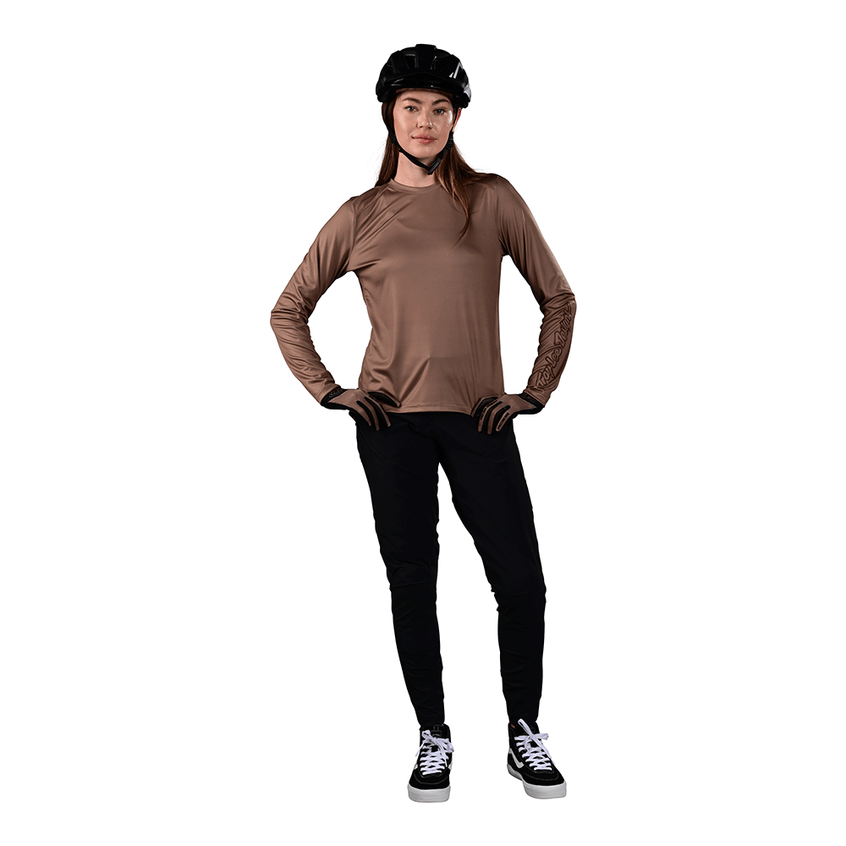 Troy Lee Womens Lilium LS Jersey Solid Coffee