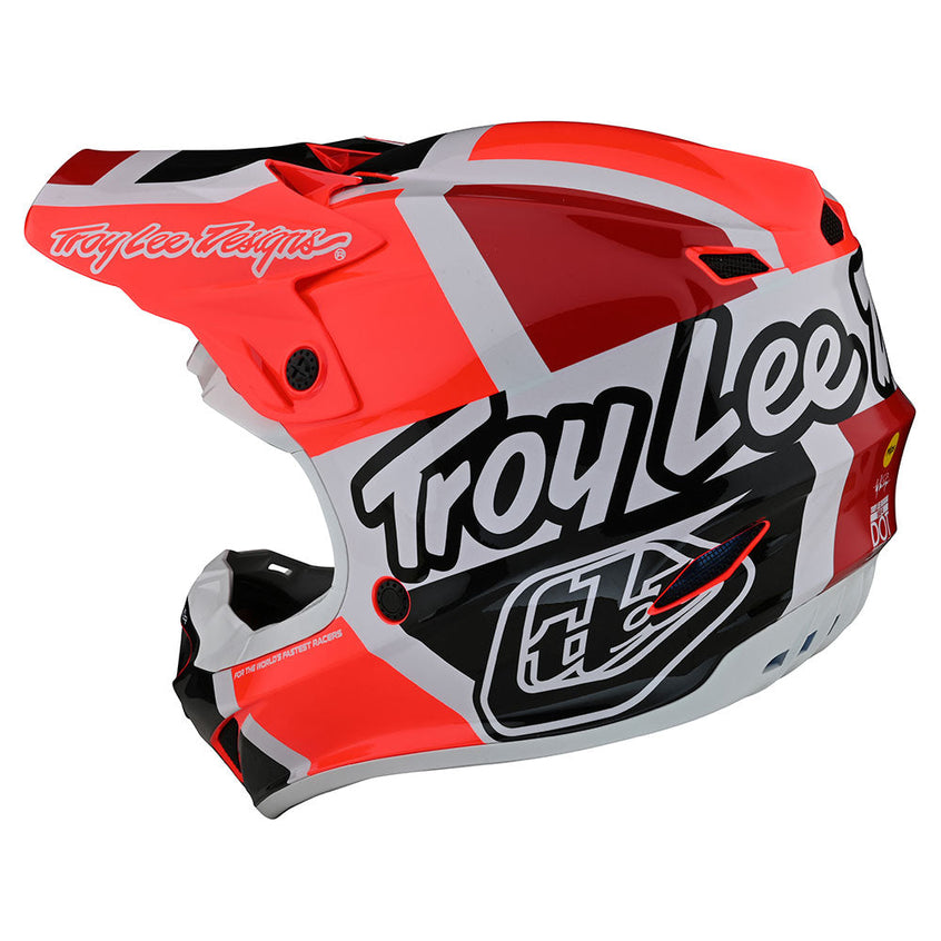 Troy Lee YOUTH SE4 POLYACRYLITE HELMET W/MIPS QUATTRO RED/CHARCOAL