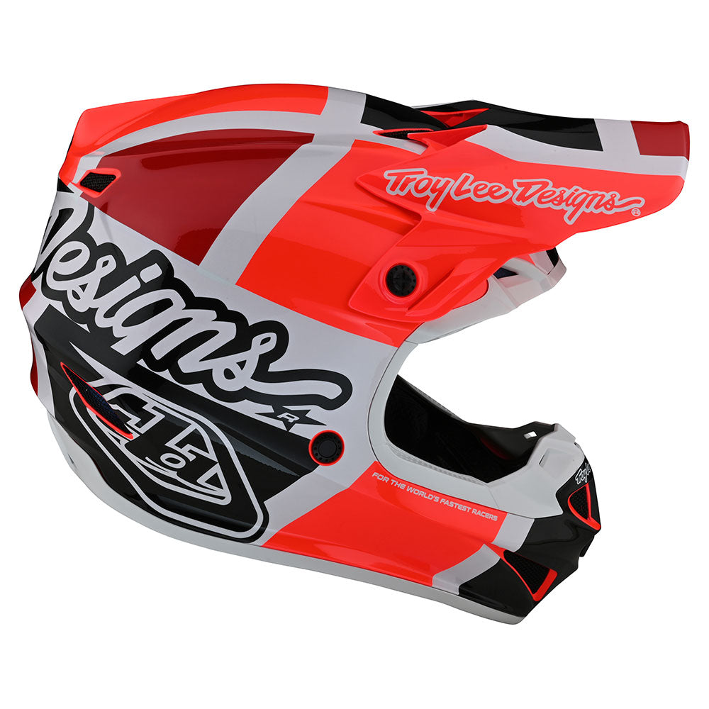 Troy Lee YOUTH SE4 POLYACRYLITE HELMET W/MIPS QUATTRO RED/CHARCOAL