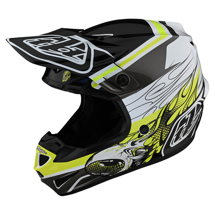 Troy Lee SE4 POLYACRYLITE HELMET SKOOLY Black / Yellow