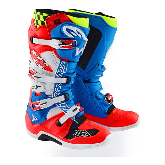 Troy Lee Alpinestars Tech 7 MX Boot Solid Rocket Red / White / Blue
