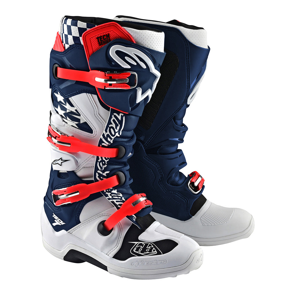 Troy Lee Alpinestars Tech 7 MX Boot Solid White / Navy