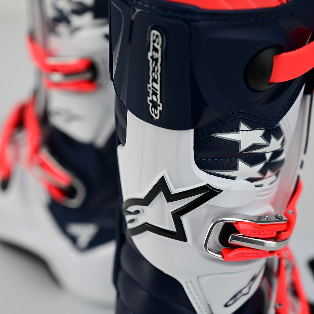 Troy Lee Alpinestars Tech 7 MX Boot Solid White / Navy