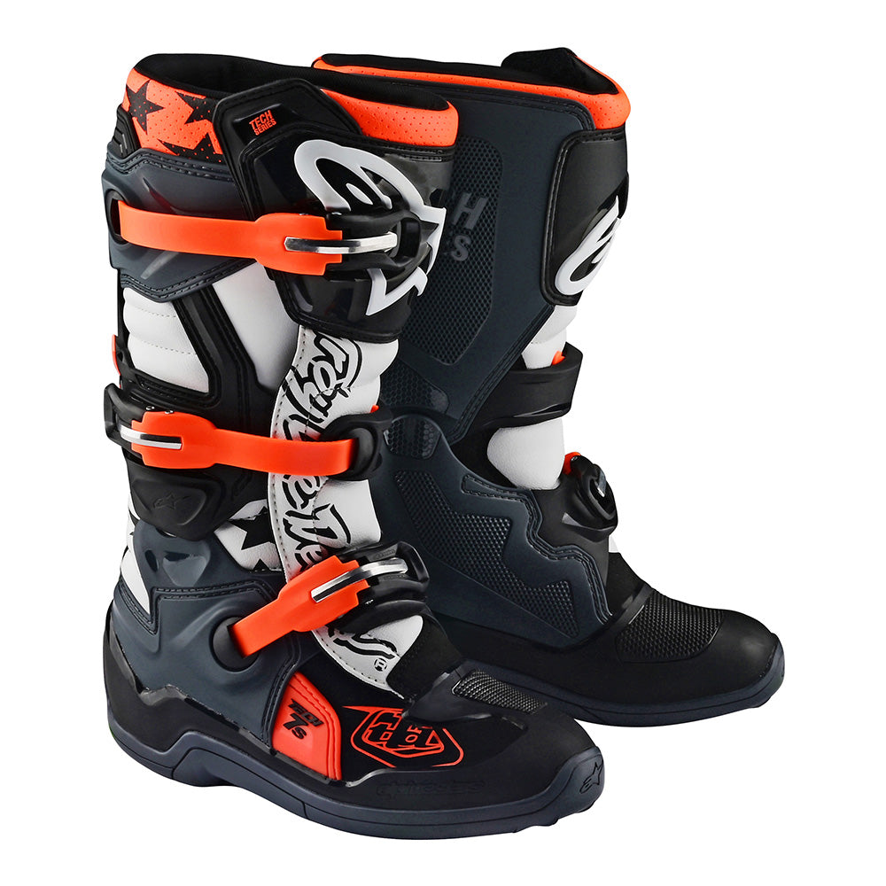Troy Lee Youth Alpinestars Tech 7S MX Boot Solid Black / Grey Camo