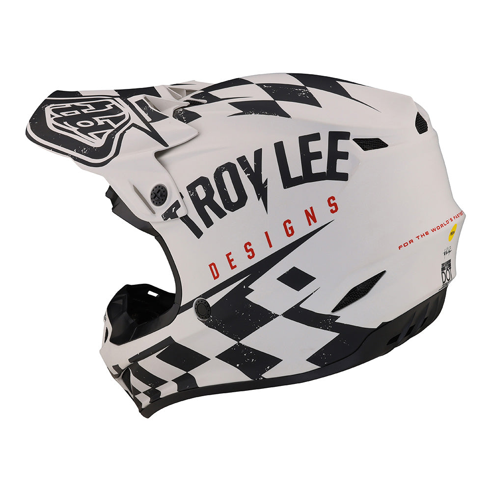 Troy Lee SE4 Polyacrylite Helmet W/MIPS Race Shop White / Black