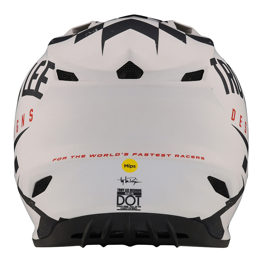 Troy Lee SE4 Polyacrylite Helmet W/MIPS Race Shop White / Black