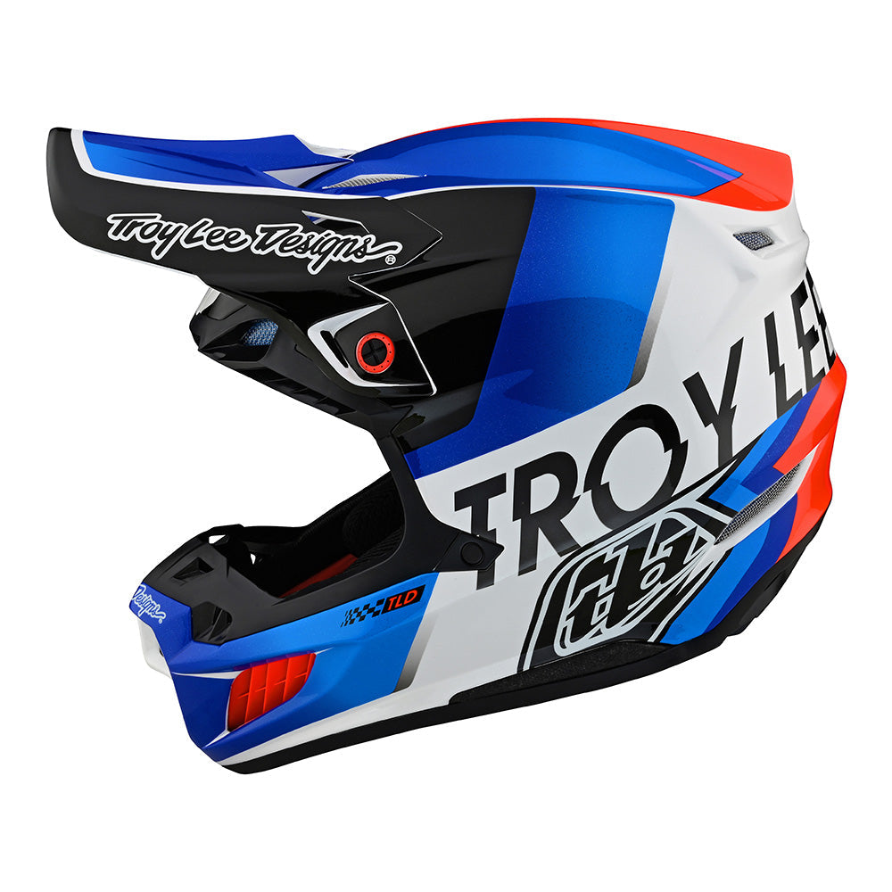 Troy Lee SE5 Composite Helmet W/MIPS Qualifier White / Blue