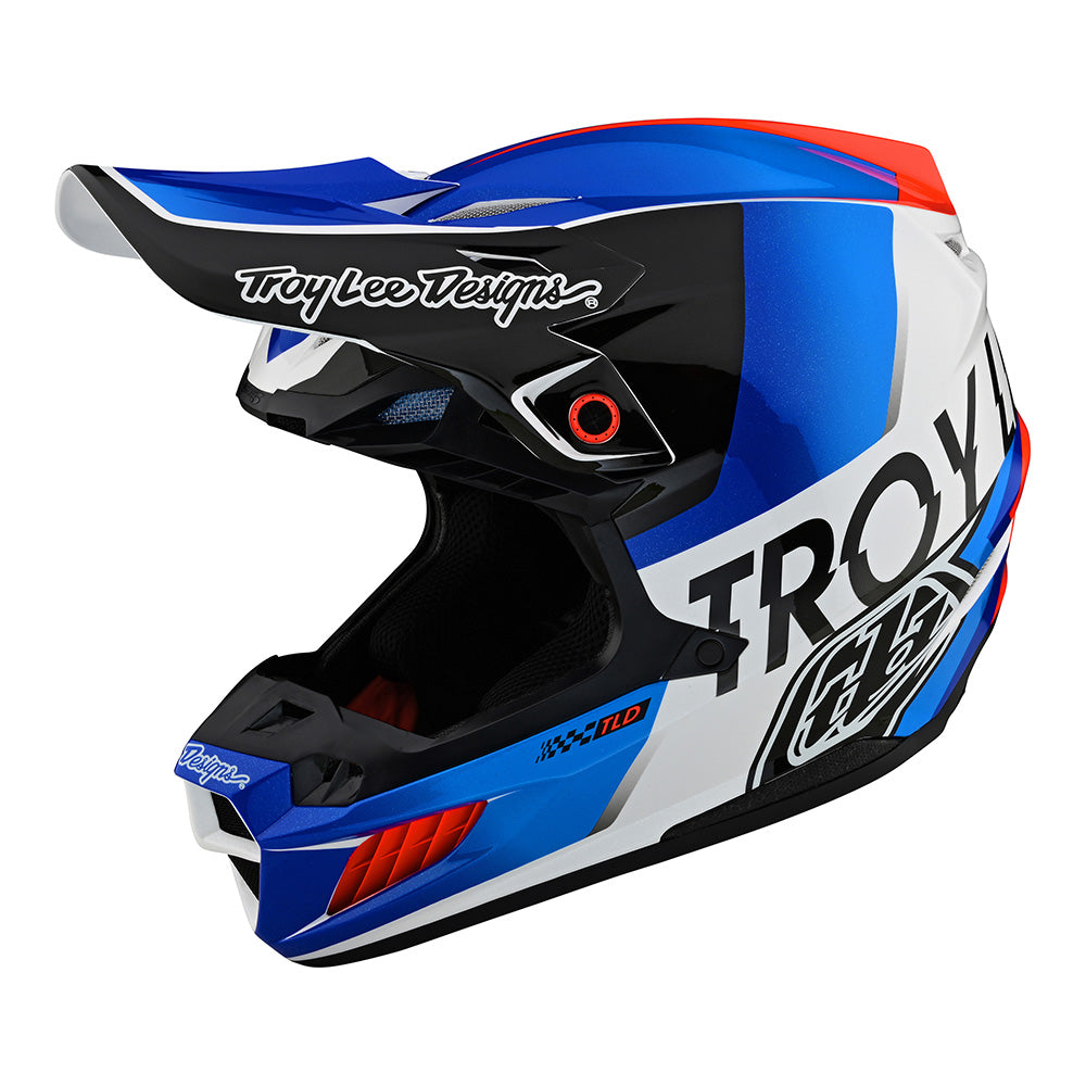 Troy Lee SE5 Composite Helmet W/MIPS Qualifier White / Blue