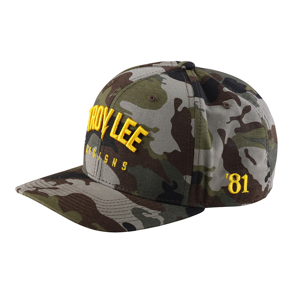 Troy Lee Curved Bill Snapback Bolt Forest Camo