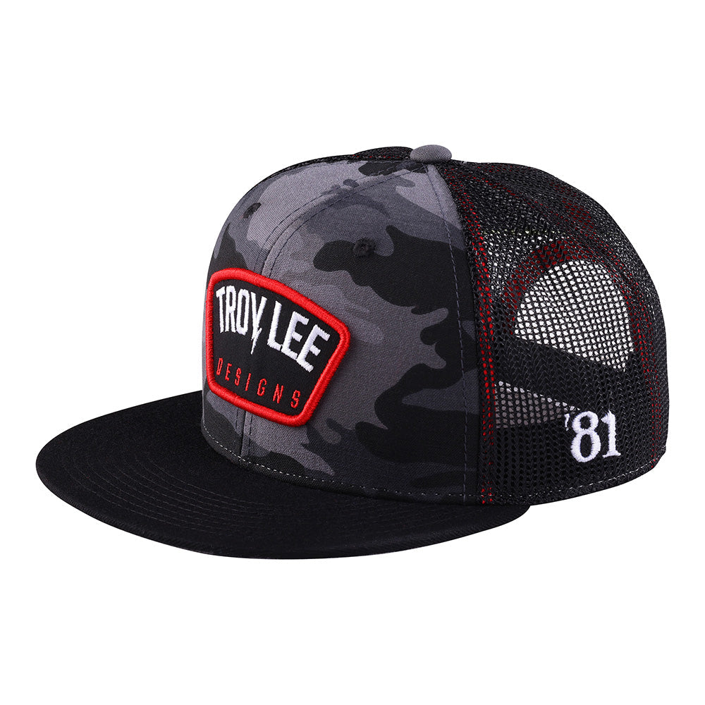 Troy Lee Trucker Snapback Bolt Patch Black Camo
