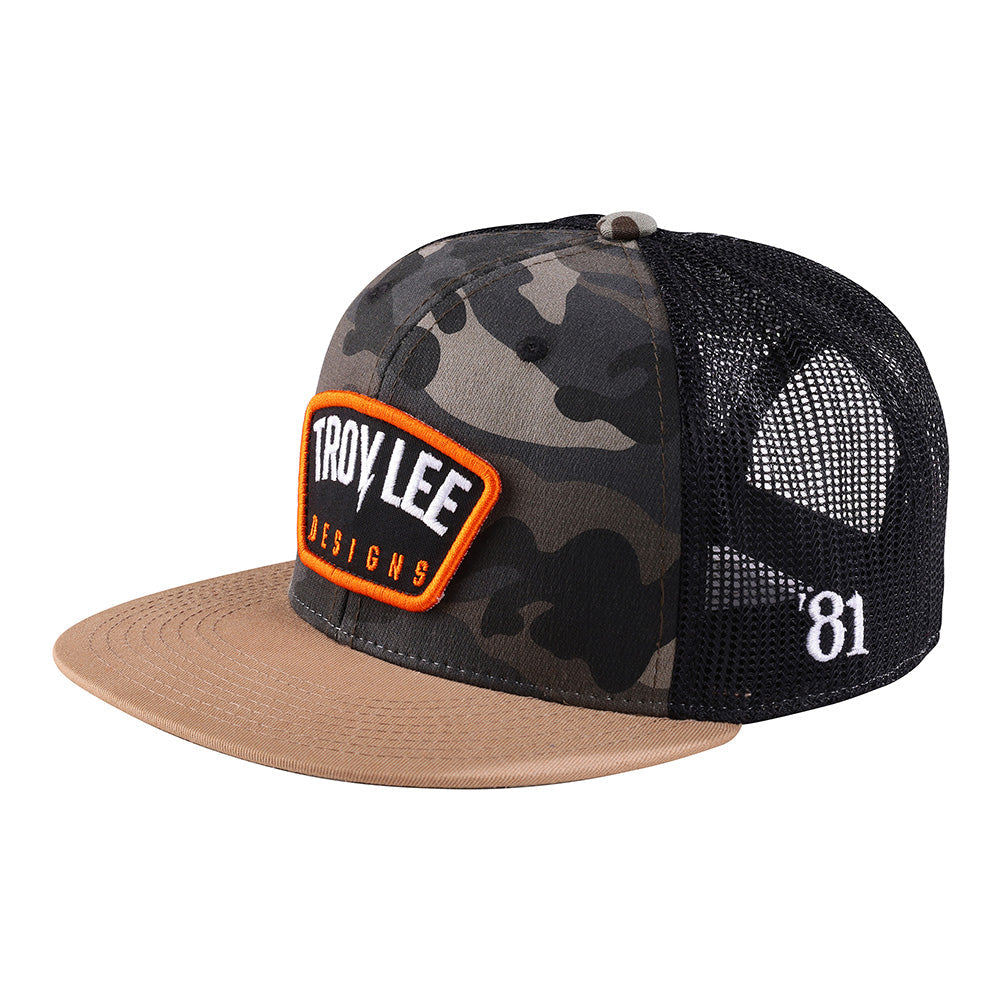 Troy Lee Trucker Snapback Bolt Patch Black / Forest Camo